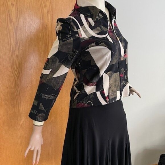 JOSEPH RIBKOFF JACKET & SKIRT Jacket with Gold Thread, Flared Hem Midi Skirt #10 - Picture 8 of 16